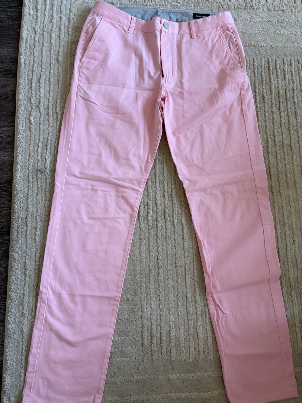 Bonobos Chino Golf Pants Mens 34x34 Pink Straight Leg Preppy Pink